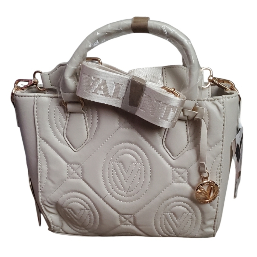Valentino Orlandi Cream Quilted Satchel